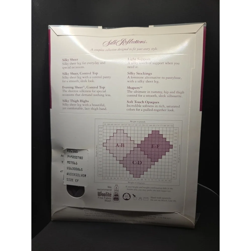 Hanes Silk Reflections Shapers Silky Sheer Quick Silver Size EF Style 780‎